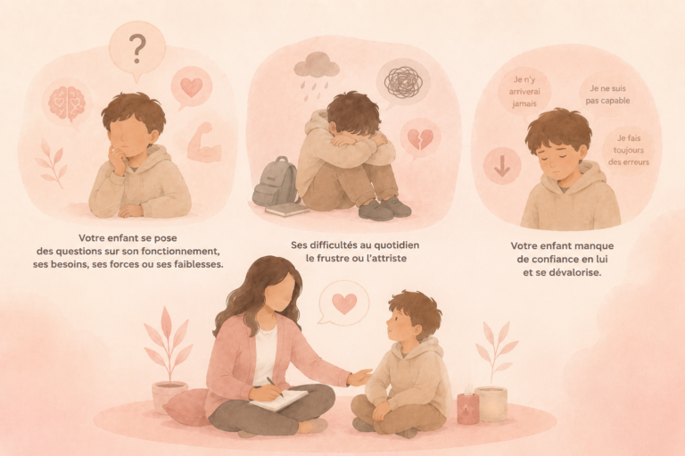 La psycho-éducation permet à votre enfant de mieux comprendre son fonctionnement, ses émotions, ses besoins et ses particularités.